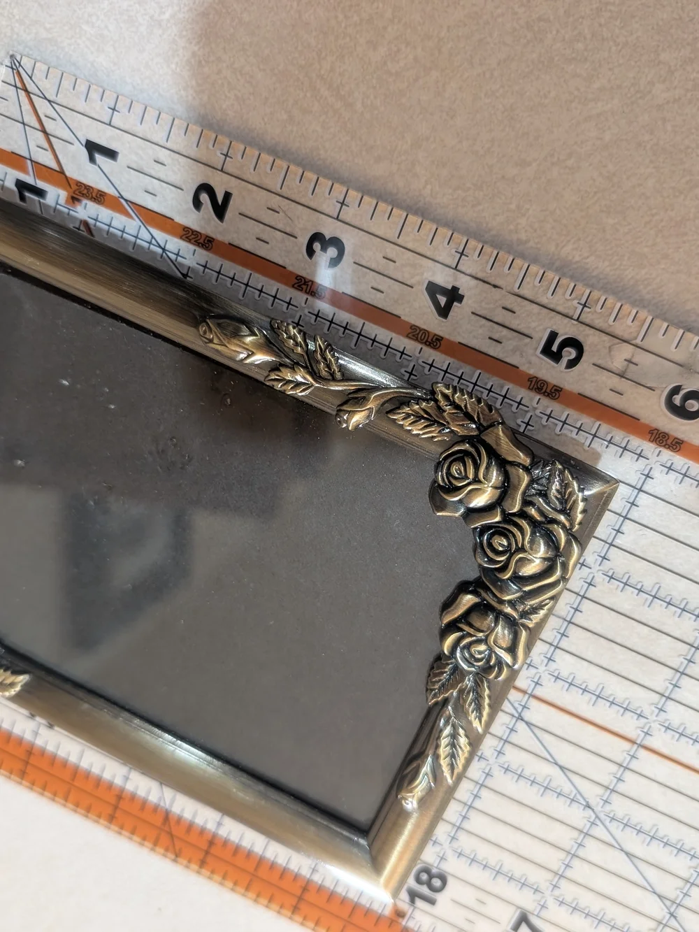 Vintage Antique Gold/Silver Tone Mini Picture Frame Set of 2 3x4.5 Velvet Back